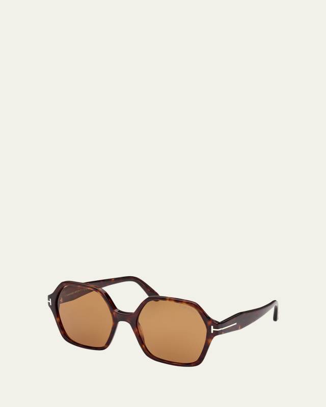 Geometric Havana Square Acetate Sunglasses
